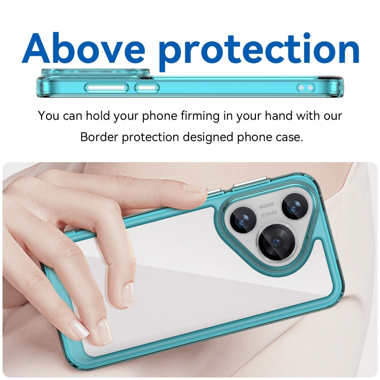 For Huawei Pura 70 Colorful Series Acrylic + TPU Phone Case(Transparent Blue)