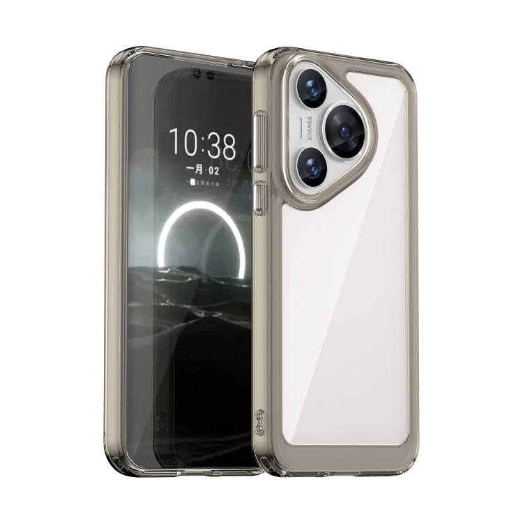 For Huawei Pura 70 Colorful Series Acrylic + TPU Phone Case(Transparent Grey) - Huawei Cases by PMC Jewellery | Online Shopping South Africa | PMC Jewellery | Buy Now Pay Later Mobicred