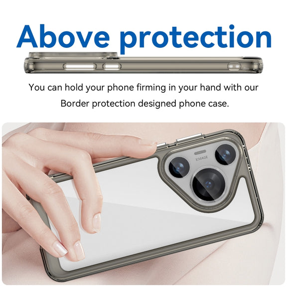 For Huawei Pura 70 Pro Colorful Series Acrylic + TPU Phone Case(Transparent Grey)