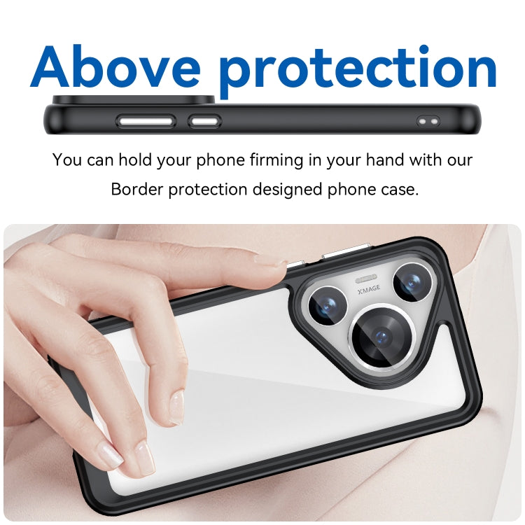 For Huawei Pura 70 Pro Colorful Series Acrylic + TPU Phone Case(Black)