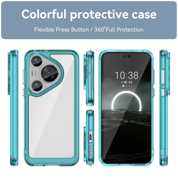 For Huawei Pura 70 Pro+ Colorful Series Acrylic + TPU Phone Case(Transparent Blue)