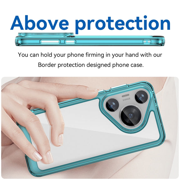 For Huawei Pura 70 Pro+ Colorful Series Acrylic + TPU Phone Case(Transparent Blue)