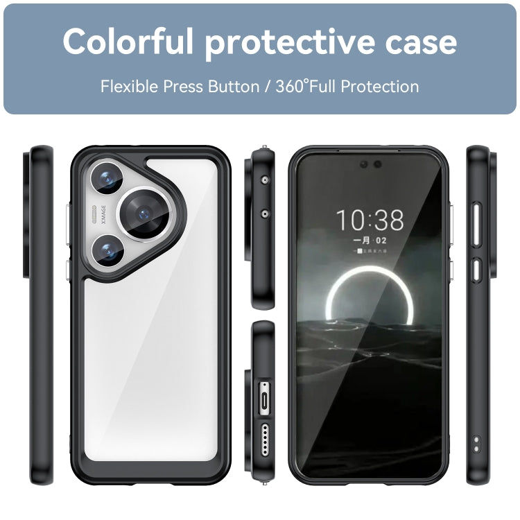For Huawei Pura 70 Pro+ Colorful Series Acrylic + TPU Phone Case(Black) - free shipping - PMC Jewellery - Order now!
