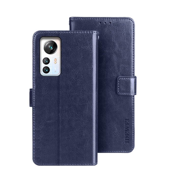 For Blackview A85 idewei Crazy Horse Texture Leather Phone Case with Holder(Blue) - More Brand by idewei | Online Shopping South Africa | PMC TechLife | Buy Now Pay Later Mobicred