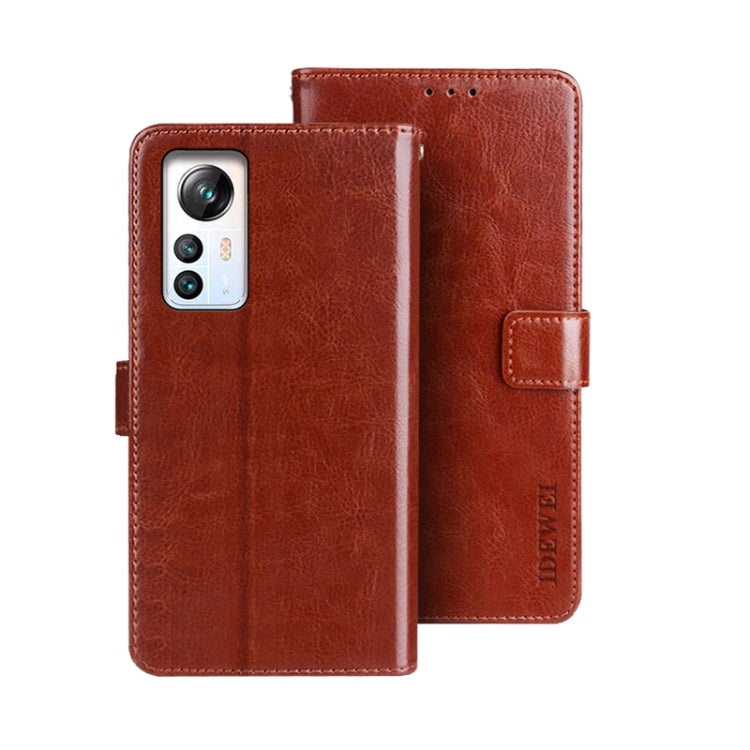 For Blackview A85 idewei Crazy Horse Texture Leather Phone Case with Holder(Brown) - More Brand by idewei | Online Shopping South Africa | PMC TechLife | Buy Now Pay Later Mobicred