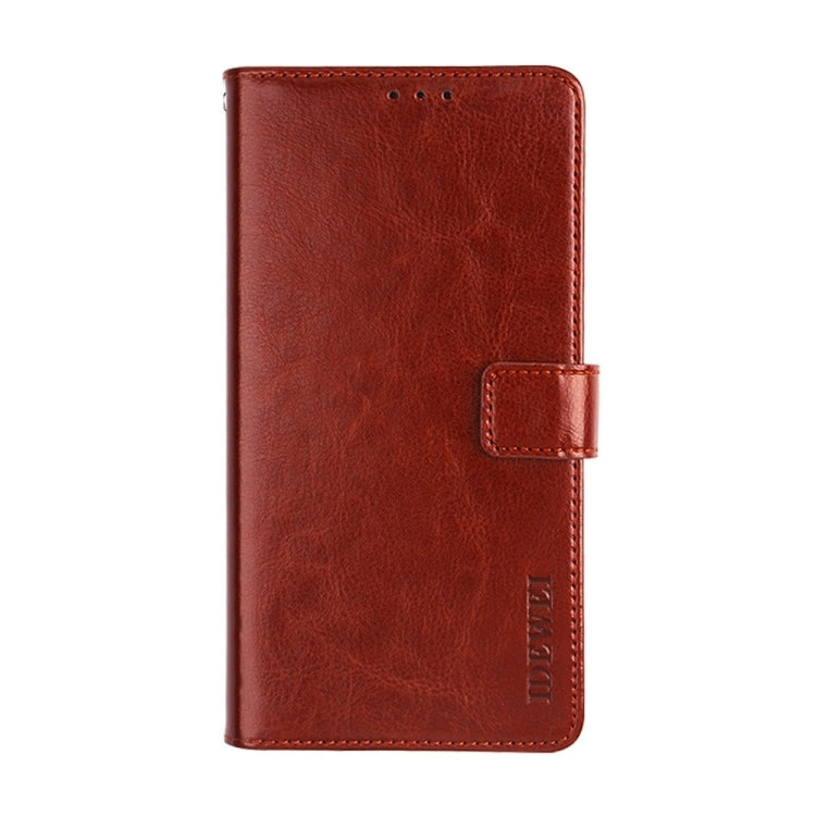 For Blackview A85 idewei Crazy Horse Texture Leather Phone Case with Holder(Brown) - More Brand by idewei | Online Shopping South Africa | PMC TechLife | Buy Now Pay Later Mobicred