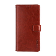 For Blackview A85 idewei Crazy Horse Texture Leather Phone Case with Holder(Brown)