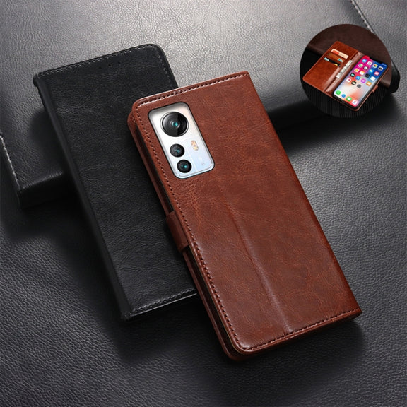 For Blackview A85 idewei Crazy Horse Texture Leather Phone Case with Holder(Brown)