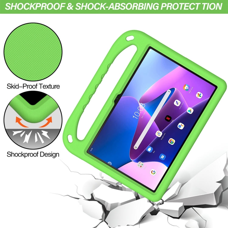 For Lenovo Tab M10 3rd Gen Handle EVA Shockproof Tablet Case with Holder(Green) - Lenovo by PMC TechLife | Online Shopping South Africa | PMC TechLife | Buy Now Pay Later Mobicred