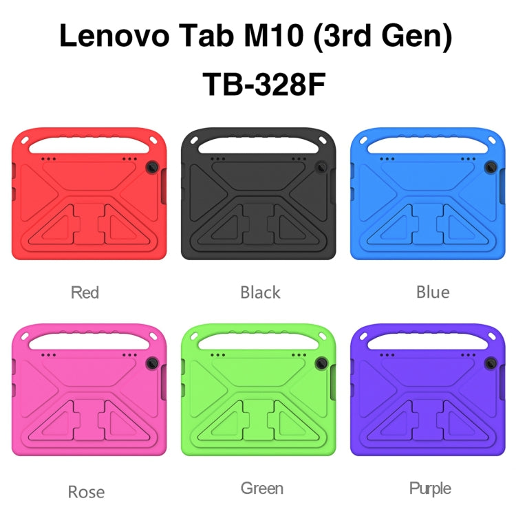 For Lenovo Tab M10 3rd Gen Handle EVA Shockproof Tablet Case with Holder(Green)