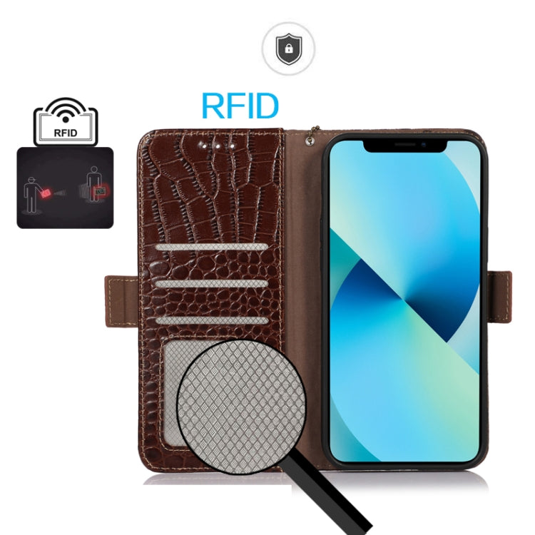 For Asus ROG Phone 7 Crocodile Top Layer Cowhide Leather Phone Case(Brown) - ASUS Cases by PMC Jewellery | Online Shopping South Africa | PMC Jewellery | Buy Now Pay Later Mobicred