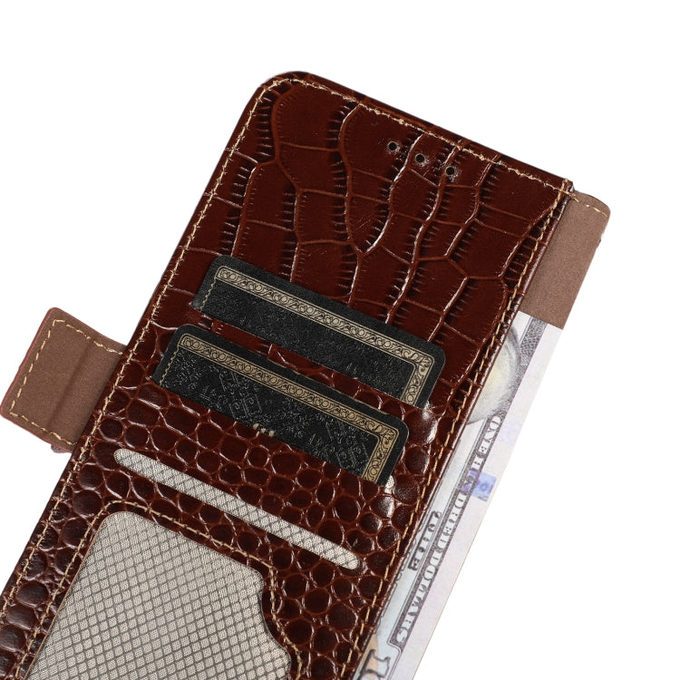 For Asus ROG Phone 7 Crocodile Top Layer Cowhide Leather Phone Case(Brown) - ASUS Cases by PMC Jewellery | Online Shopping South Africa | PMC Jewellery | Buy Now Pay Later Mobicred