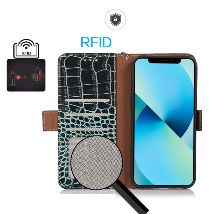 For Asus ROG Phone 7 Crocodile Top Layer Cowhide Leather Phone Case(Green) - ASUS Cases by PMC Jewellery | Online Shopping South Africa | PMC Jewellery | Buy Now Pay Later Mobicred