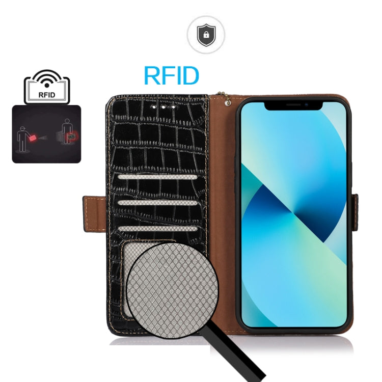 For Asus ROG Phone 7 Crocodile Top Layer Cowhide Leather Phone Case(Black) - ASUS Cases by PMC Jewellery | Online Shopping South Africa | PMC Jewellery | Buy Now Pay Later Mobicred