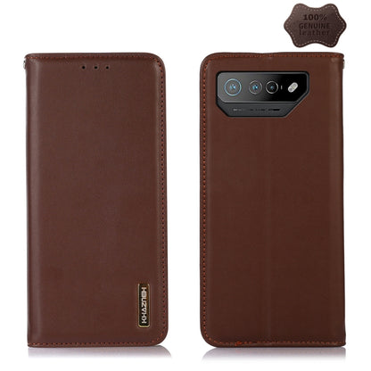For Asus ROG Phone 7 KHAZNEH Nappa Top Layer Cowhide Leather Phone Case(Brown) - ASUS Cases by PMC Jewellery | Online Shopping South Africa | PMC Jewellery | Buy Now Pay Later Mobicred