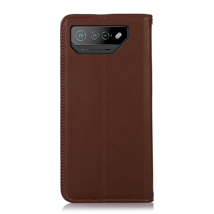 For Asus ROG Phone 7 KHAZNEH Nappa Top Layer Cowhide Leather Phone Case(Brown) - ASUS Cases by PMC Jewellery | Online Shopping South Africa | PMC Jewellery | Buy Now Pay Later Mobicred