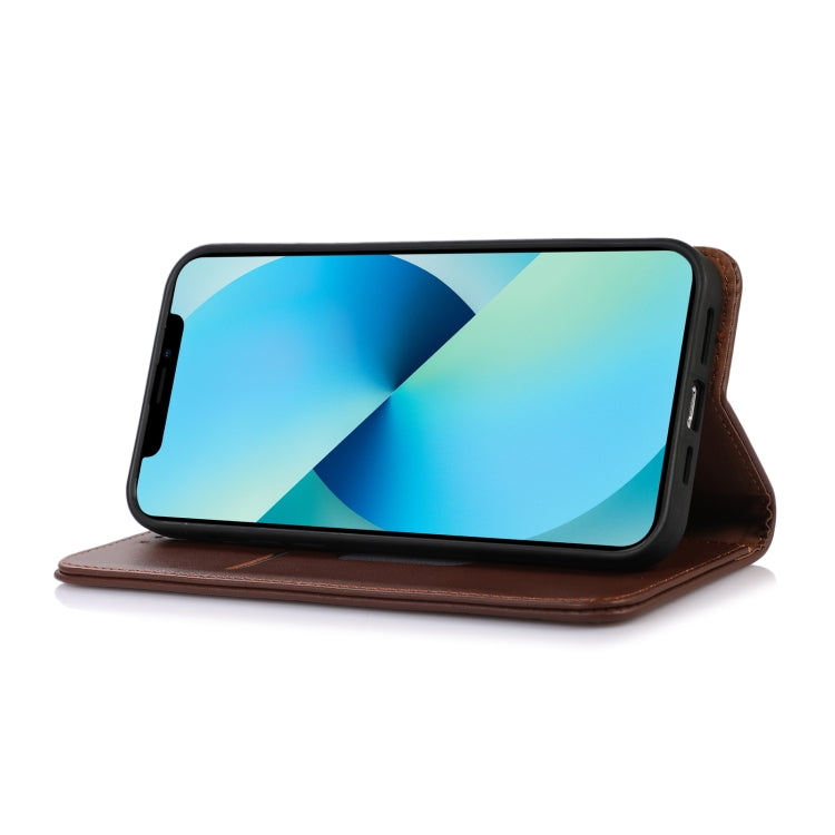 For Asus ROG Phone 7 KHAZNEH Nappa Top Layer Cowhide Leather Phone Case(Brown) - ASUS Cases by PMC Jewellery | Online Shopping South Africa | PMC Jewellery | Buy Now Pay Later Mobicred