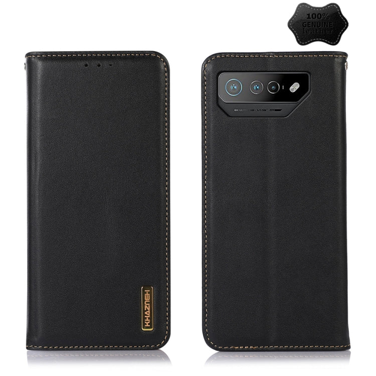 For Asus ROG Phone 7 KHAZNEH Nappa Top Layer Cowhide Leather Phone Case(Black) - ASUS Cases by PMC Jewellery | Online Shopping South Africa | PMC Jewellery | Buy Now Pay Later Mobicred