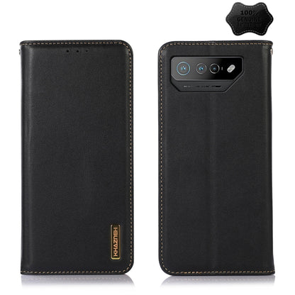 For Asus ROG Phone 7 KHAZNEH Nappa Top Layer Cowhide Leather Phone Case(Black) - ASUS Cases by PMC Jewellery | Online Shopping South Africa | PMC Jewellery | Buy Now Pay Later Mobicred