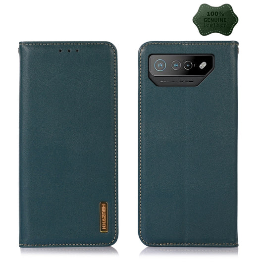 For Asus ROG Phone 7 KHAZNEH Nappa Top Layer Cowhide Leather Phone Case(Green) - ASUS Cases by PMC Jewellery | Online Shopping South Africa | PMC Jewellery | Buy Now Pay Later Mobicred