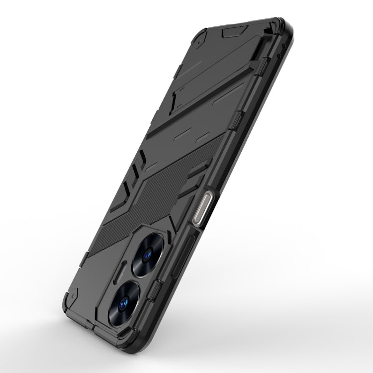 For Realme C55 Punk Armor 2 in 1 PC + TPU Shockproof Phone Case with Invisible Holder(Black) - Realme Cases by PMC TechLife | Online Shopping South Africa | PMC TechLife | Buy Now Pay Later Mobicred