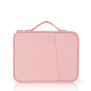 For 12.9-13 inch Laptop Portable Cloth Texture Leather Bag(Pink)