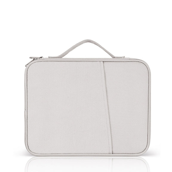 For 12.9-13 inch Laptop Portable Cloth Texture Leather Bag(White)
