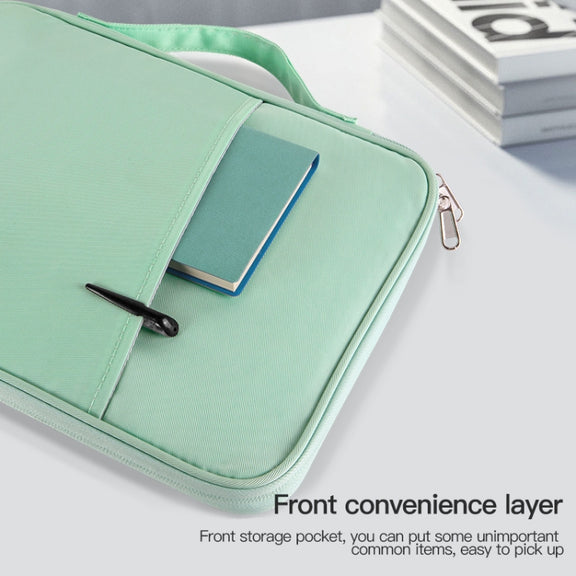 For 12.9-13 inch Laptop Portable Cloth Texture Leather Bag(Blue)