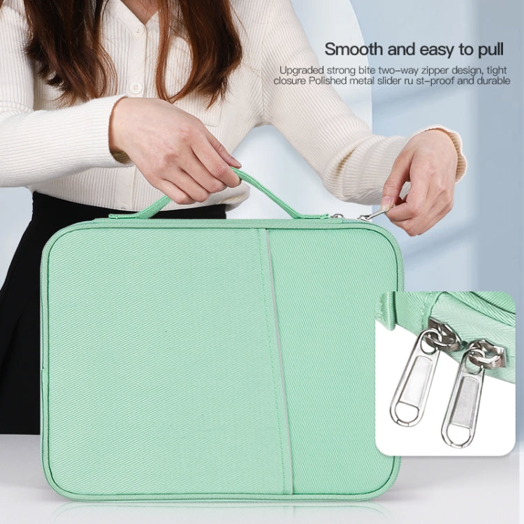 For 12.9-13 inch Laptop Portable Cloth Texture Leather Bag(Blue)