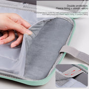 For 12.9-13 inch Laptop Portable Cloth Texture Leather Bag(Blue)