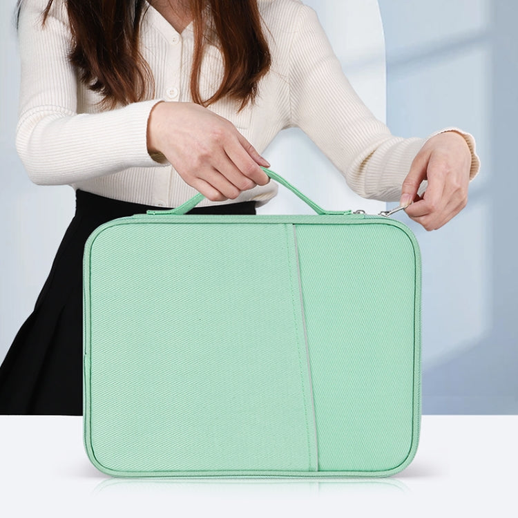 For 12.9-13 inch Laptop Portable Cloth Texture Leather Bag(Pink)