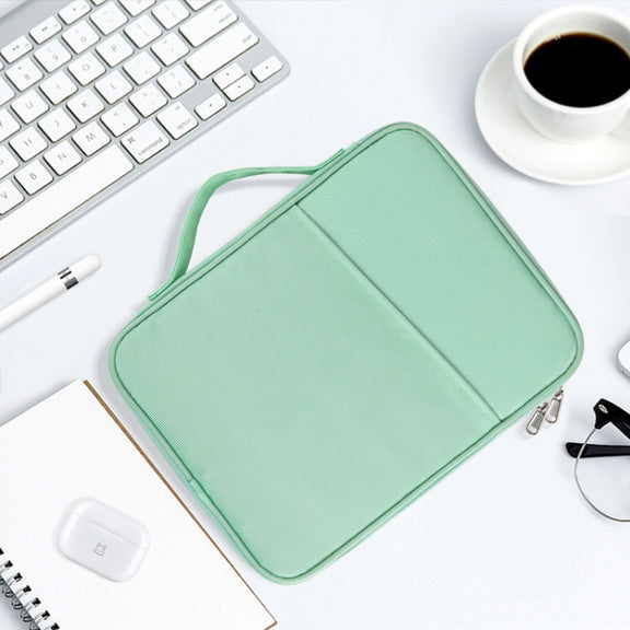 For 12.9-13 inch Laptop Portable Cloth Texture Leather Bag(Black)
