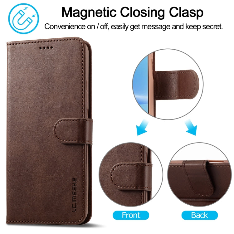 For OPPO A78 5G Global LC.IMEEKE Calf Texture Horizontal Flip Leather Case(Brown) - OPPO Cases by LC.IMEEKE | Online Shopping South Africa | PMC TechLife | Buy Now Pay Later Mobicred
