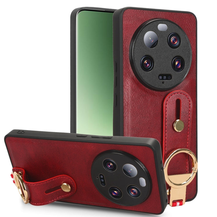 For Xiaomi 13 Ultra Wristband Leather Back Phone Case(Red) - 13 Ultra Cases by PMC TechLife | Online Shopping South Africa | PMC TechLife | Buy Now Pay Later Mobicred