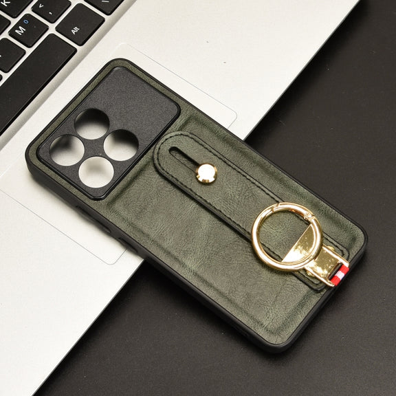 For Xiaomi Redmi K70/K70 Pro Wristband Leather Back Phone Case(Green)