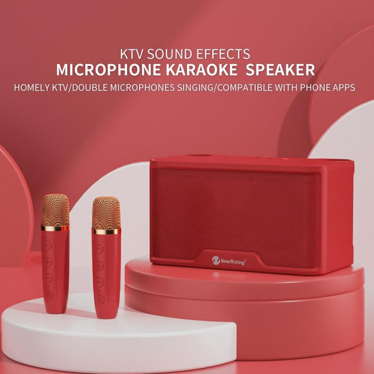 NewRixing NR8088 Wireless Microphone TWS Handheld Noise Reduction Smart Bluetooth Speaker(Creamy White)