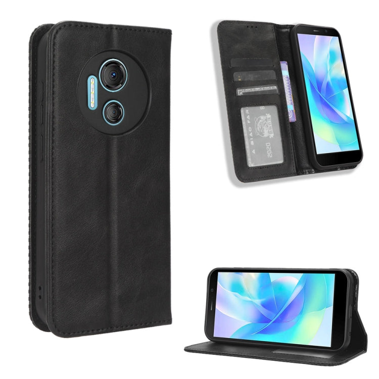 For Doogee X97 / X97 Pro Magnetic Buckle Retro Texture Leather Phone Case(Black) - Doogee Cases by PMC TechLife | Online Shopping South Africa | PMC TechLife | Buy Now Pay Later Mobicred