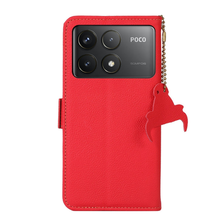 For Xiaomi Redmi K70 Side-Magnetic TJ Genuine Leather RFID Phone Case(Red) - Xiaomi Cases by PMC Jewellery | Online Shopping South Africa | PMC Jewellery | Buy Now Pay Later Mobicred