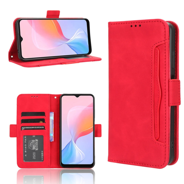 For Blackview A85 Skin Feel Calf Texture Card Slots Leather Phone Case(Red) - More Brand by PMC TechLife | Online Shopping South Africa | PMC TechLife | Buy Now Pay Later Mobicred