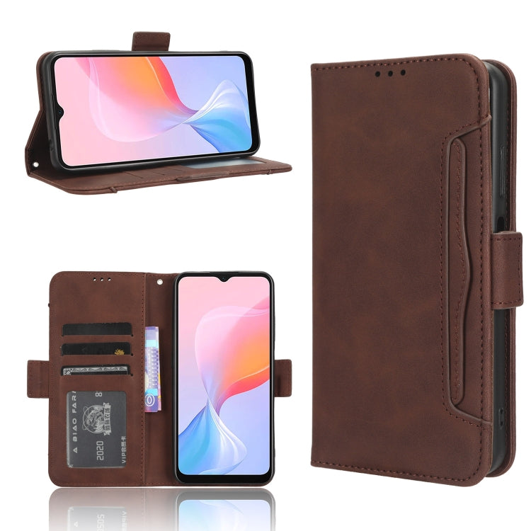 For Blackview A85 Skin Feel Calf Texture Card Slots Leather Phone Case(Brown) - More Brand by PMC TechLife | Online Shopping South Africa | PMC TechLife | Buy Now Pay Later Mobicred