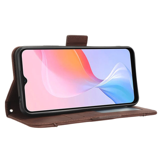 For Blackview A85 Skin Feel Calf Texture Card Slots Leather Phone Case(Brown)