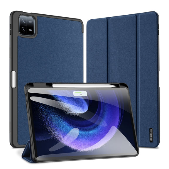For Xiaomi Pad 6 Pro / Pad 6 DUX DUCIS Domo Series Magnetic Flip Leather Tablet Case(Blue)