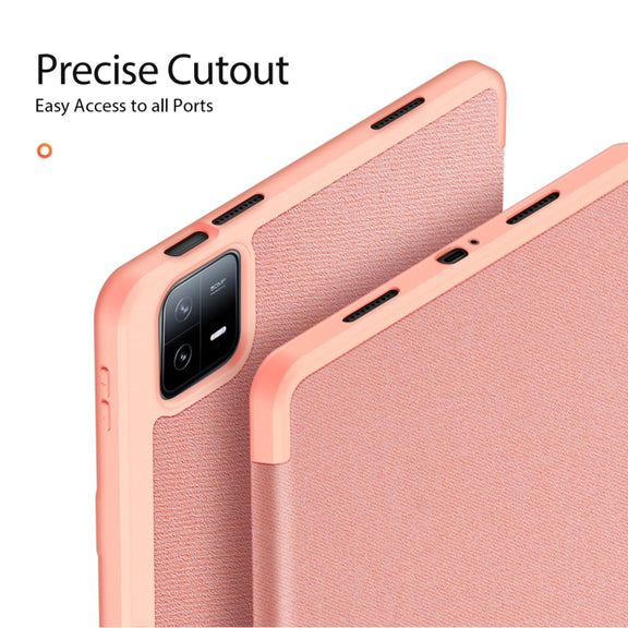 For Xiaomi Pad 6 Pro / Pad 6 DUX DUCIS Domo Series Magnetic Flip Leather Tablet Case(Pink)