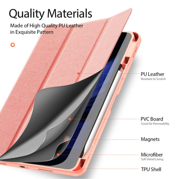For Xiaomi Pad 6 Pro / Pad 6 DUX DUCIS Domo Series Magnetic Flip Leather Tablet Case(Pink)