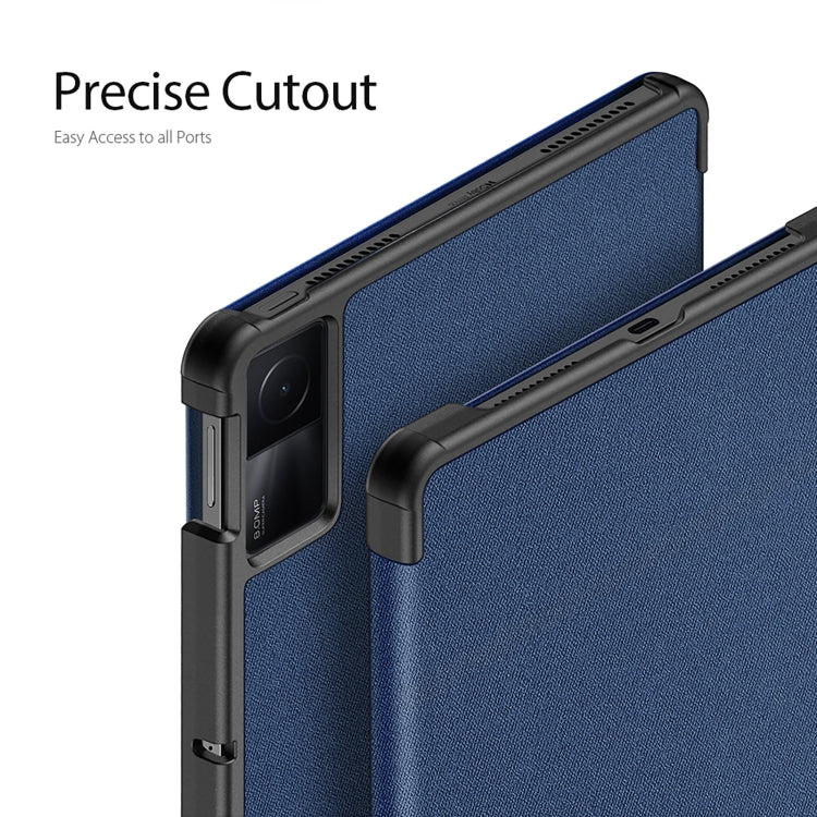 For Xiaomi Redmi Pad SE DUX DUCIS Domo Series Magnetic Flip Leather Tablet Case(Blue)