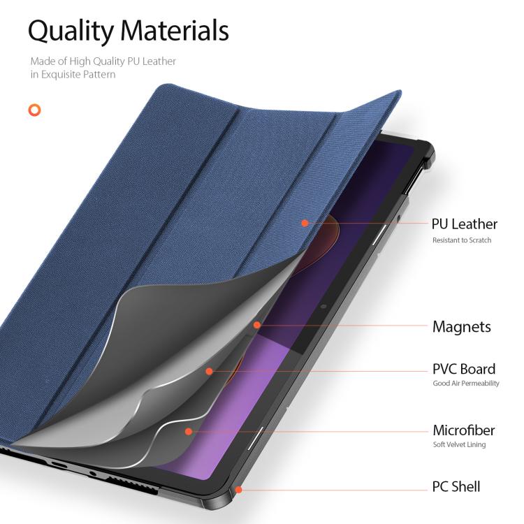 For Xiaomi Redmi Pad 2 DUX DUCIS Domo Series Magnetic Flip Leather Tablet Case(Blue) - free shipping - PMC Jewellery - Order now!