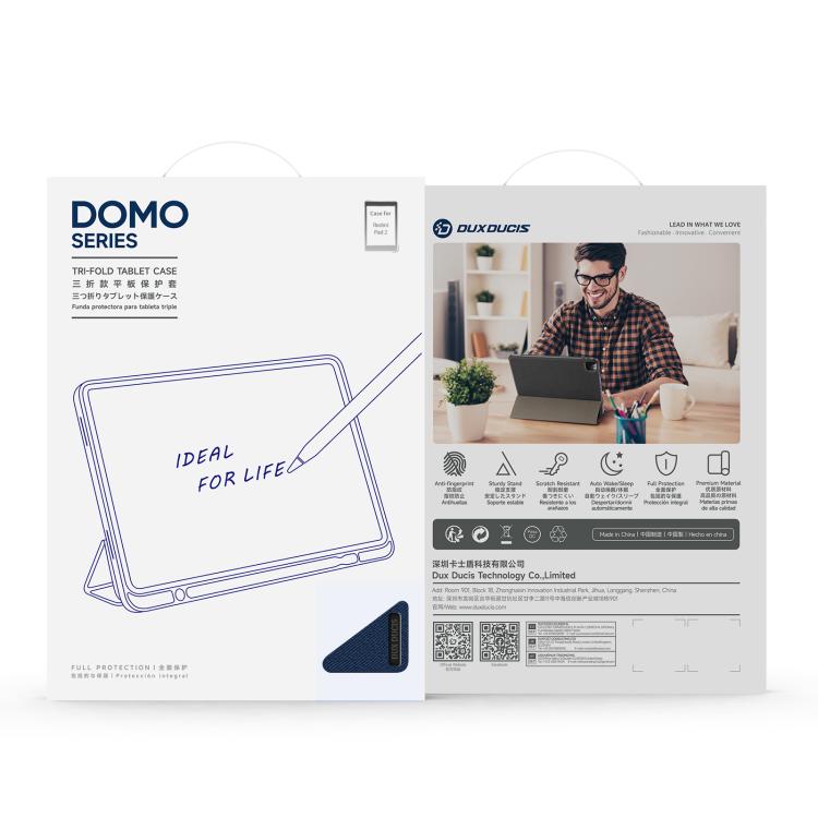 For Xiaomi Redmi Pad 2 DUX DUCIS Domo Series Magnetic Flip Leather Tablet Case(Blue)
