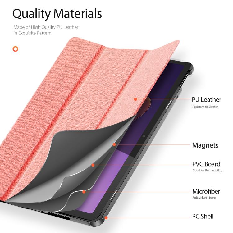 For Xiaomi Redmi Pad 2 DUX DUCIS Domo Series Magnetic Flip Leather Tablet Case(Pink) - free shipping - PMC Jewellery - Order now!