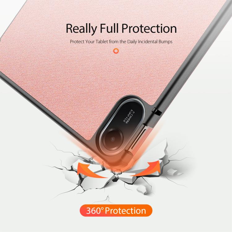 For Xiaomi Redmi Pad 2 DUX DUCIS Domo Series Magnetic Flip Leather Tablet Case(Pink) - free shipping - PMC Jewellery - Order now!
