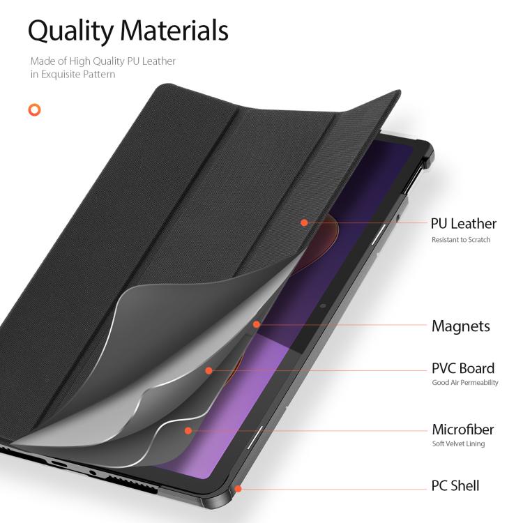 For Xiaomi Redmi Pad 2 DUX DUCIS Domo Series Magnetic Flip Leather Tablet Case(Black) - free shipping - PMC Jewellery - Order now!
